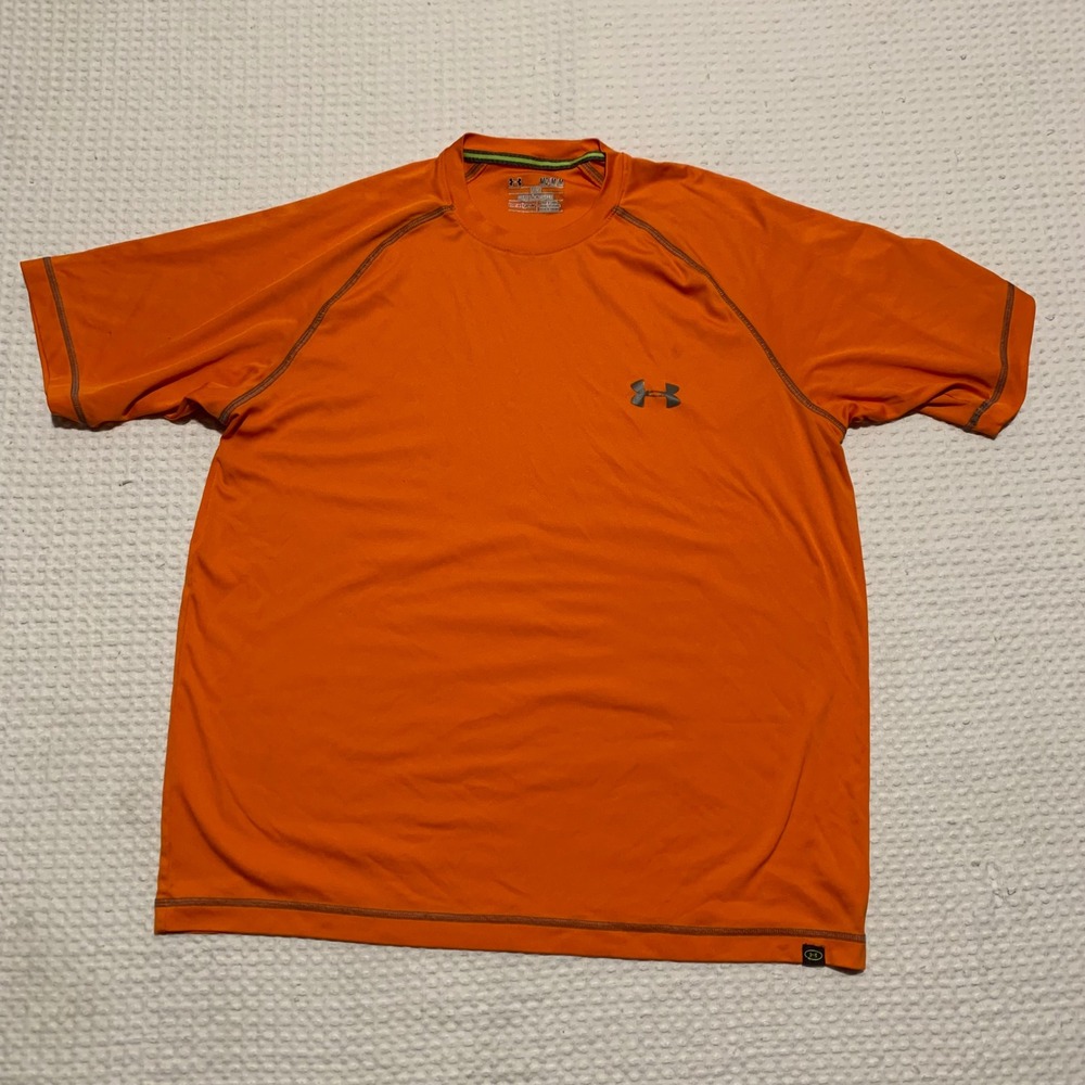 Under Armour Mens HeatGear Loose Short Sleeve T-Shirt Orange Medium MD